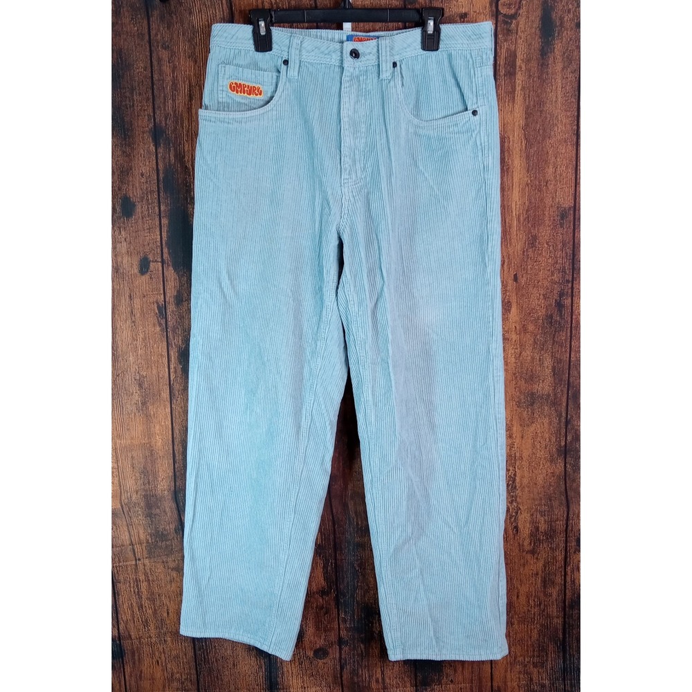 Empyre Relaxed Fit Corduroy Pants Light Blue Mens 32 Skate Streetwear Trousers